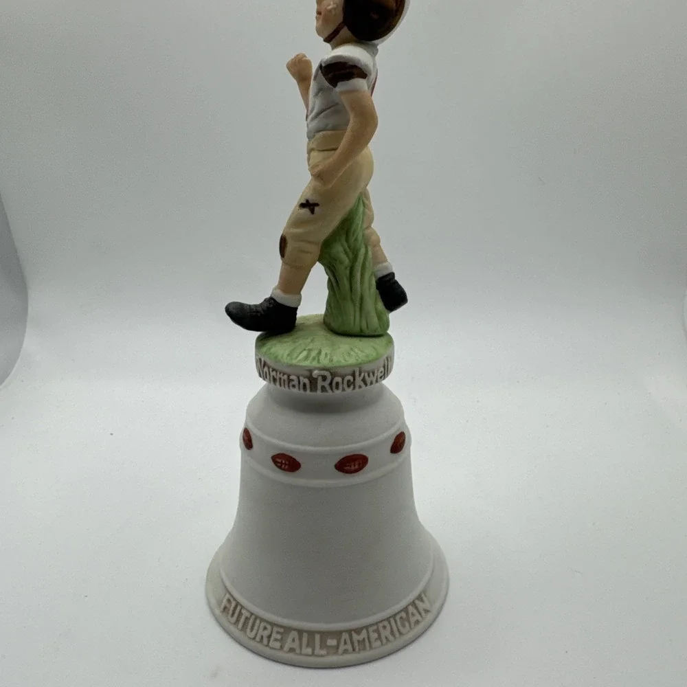 Norman Rockwell bell porcelain figurine river shore future all american football